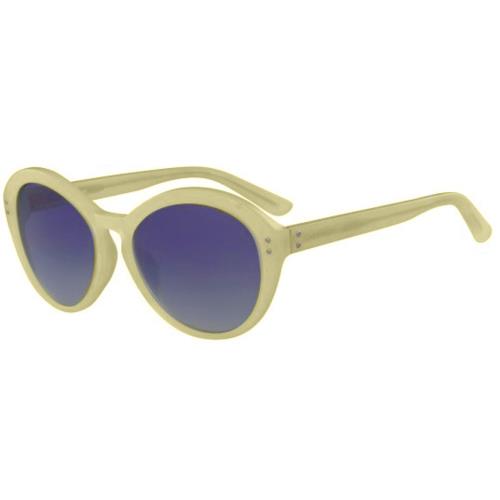 Calvin Klein CK18506S-741 Womens Milky Pale Yellow Sunglasses Blue Mirrored Lens