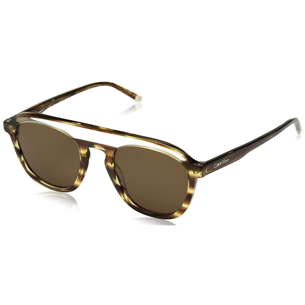 Calvin Klein CK4357S-281 Light Horn Unisex Sunglasses Brown Lens