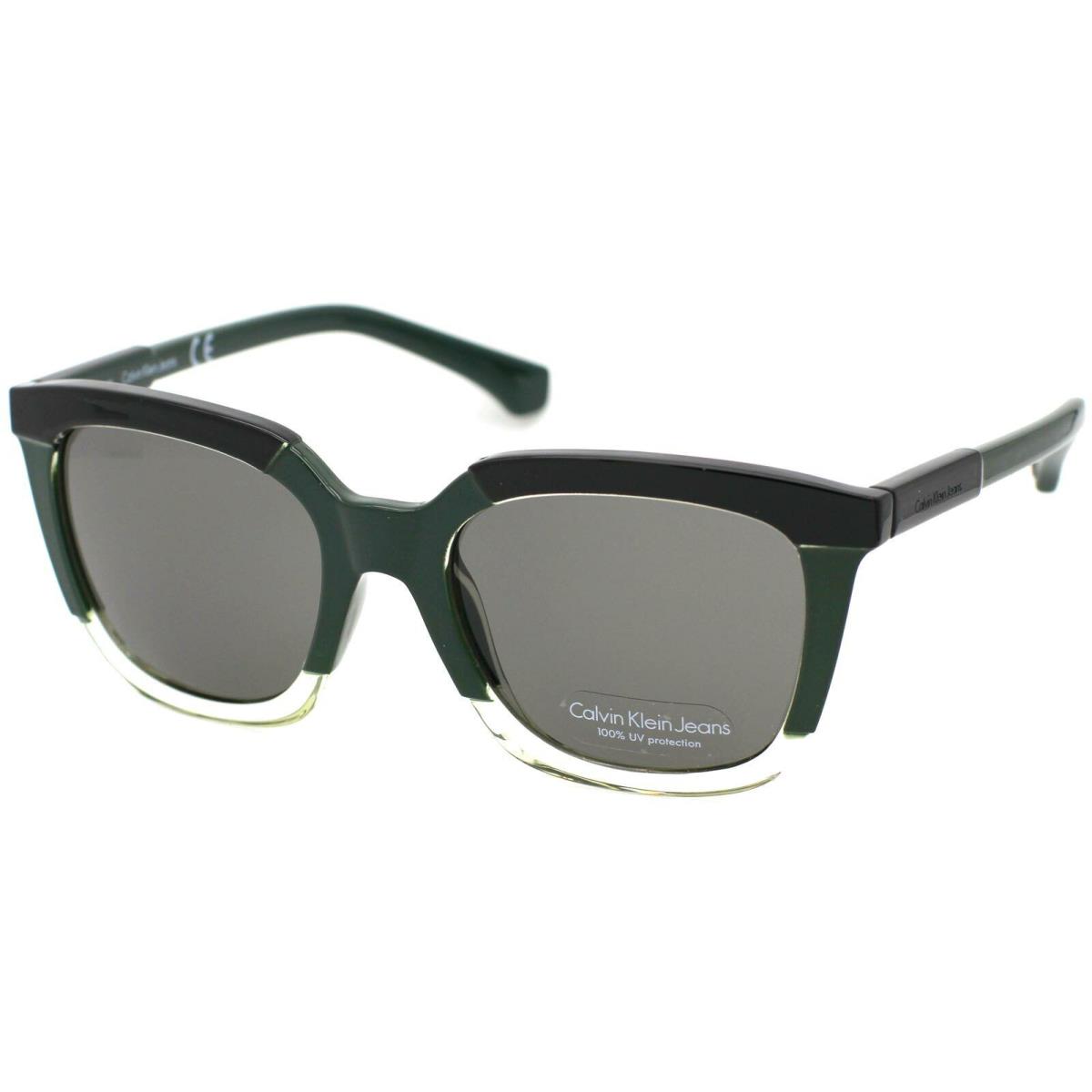 Calvin Klein CKJ796S-314 Women`s Black/green/clear Frame Sunglasses Grey Lens