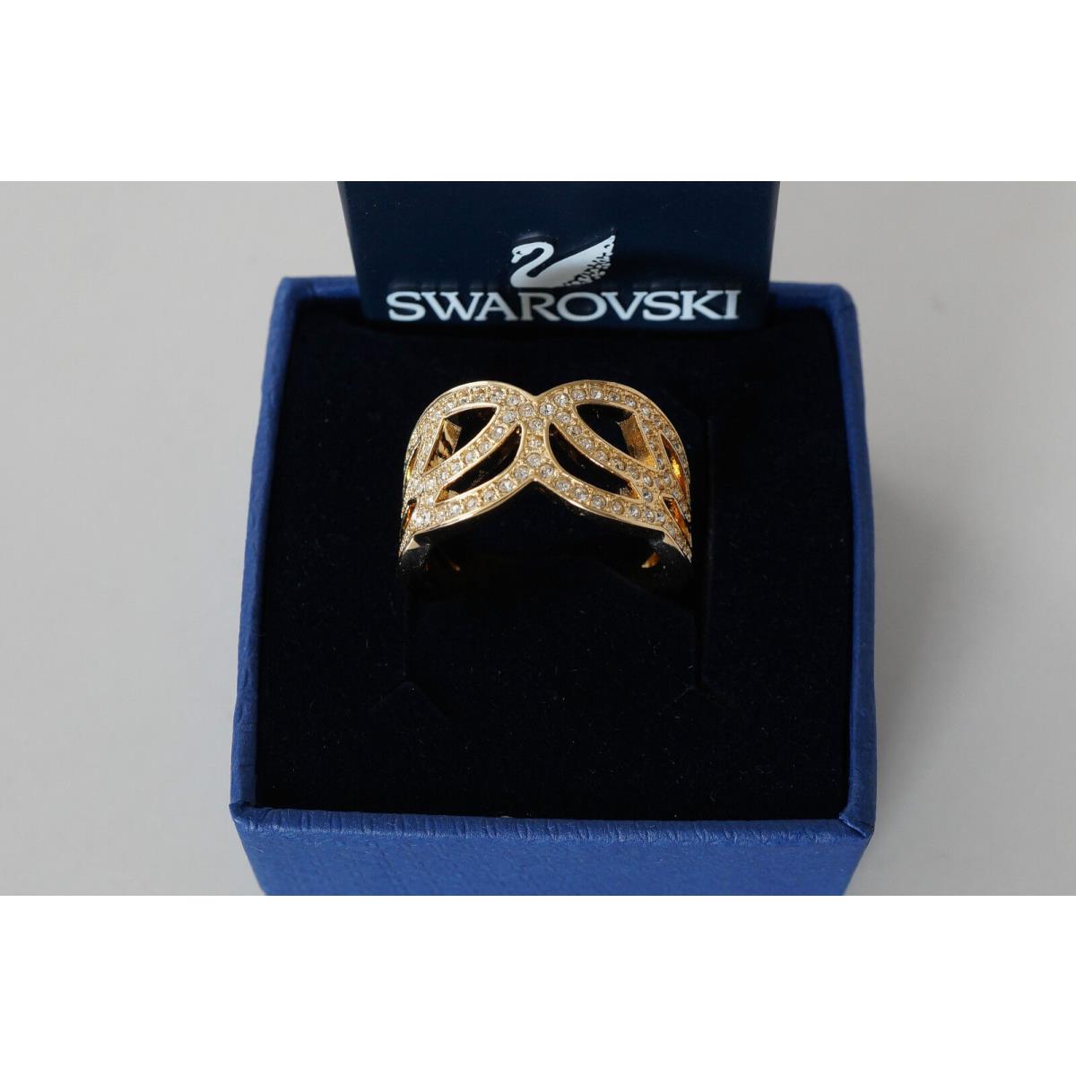 Swarovski Perfect Gold-tone Crystal Ring Size58 Mo.1106469