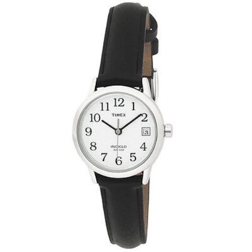 Timex Women`s Indiglo Watch Silver with Date Leather Band