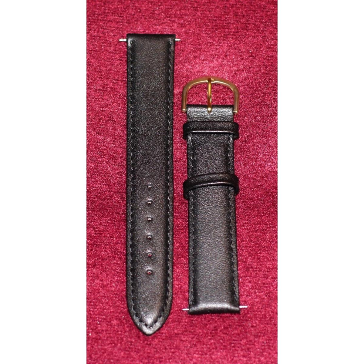 Lot OF 5 - 19MM Black Timex Padded Leather Watch Bands 8 1/2 Long