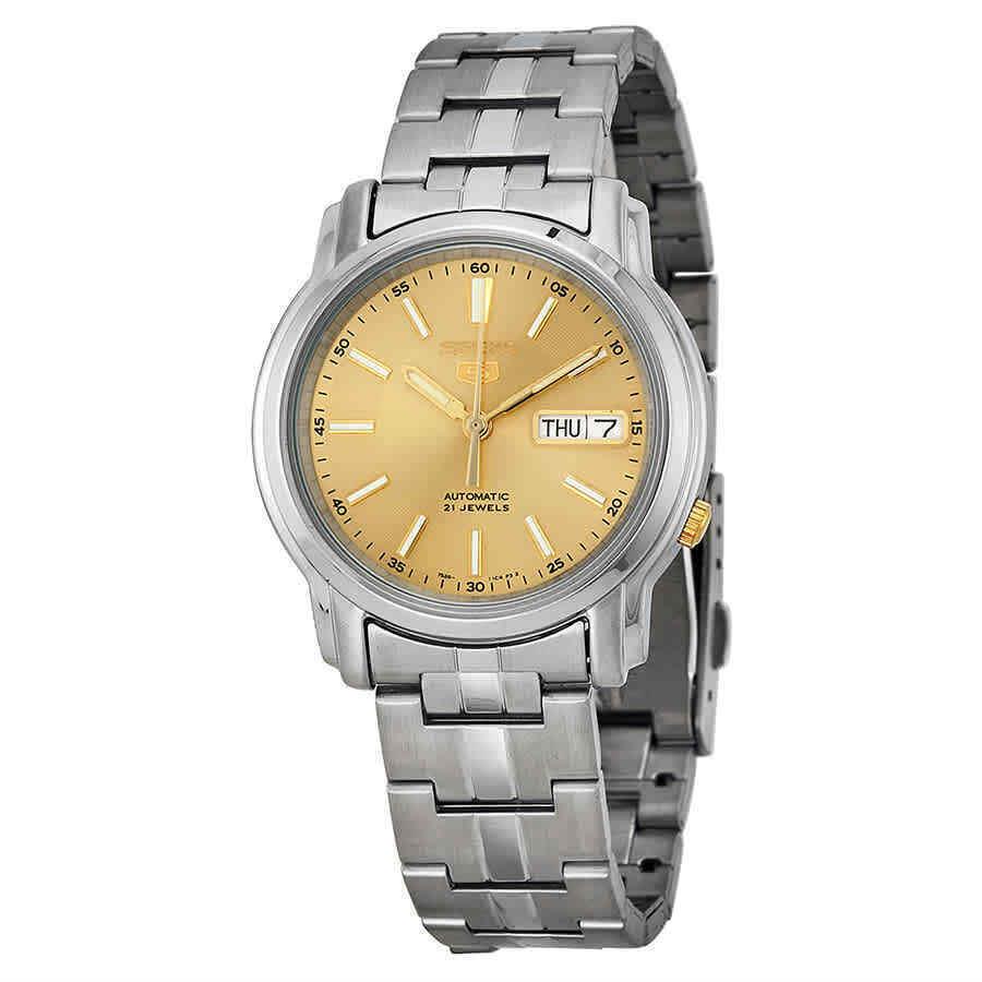 Seiko Automatic Champagne Dial Stainless Steel Men`s Watch SNKL81