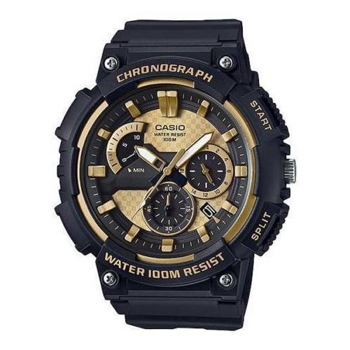 Casio MCW200H-9AV Men`s Chronograph Watch 100 Meter WR Black Resin Date