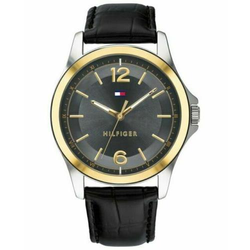Tommy Hilfiger 1791518 Black Leather Strap Watch 42mm