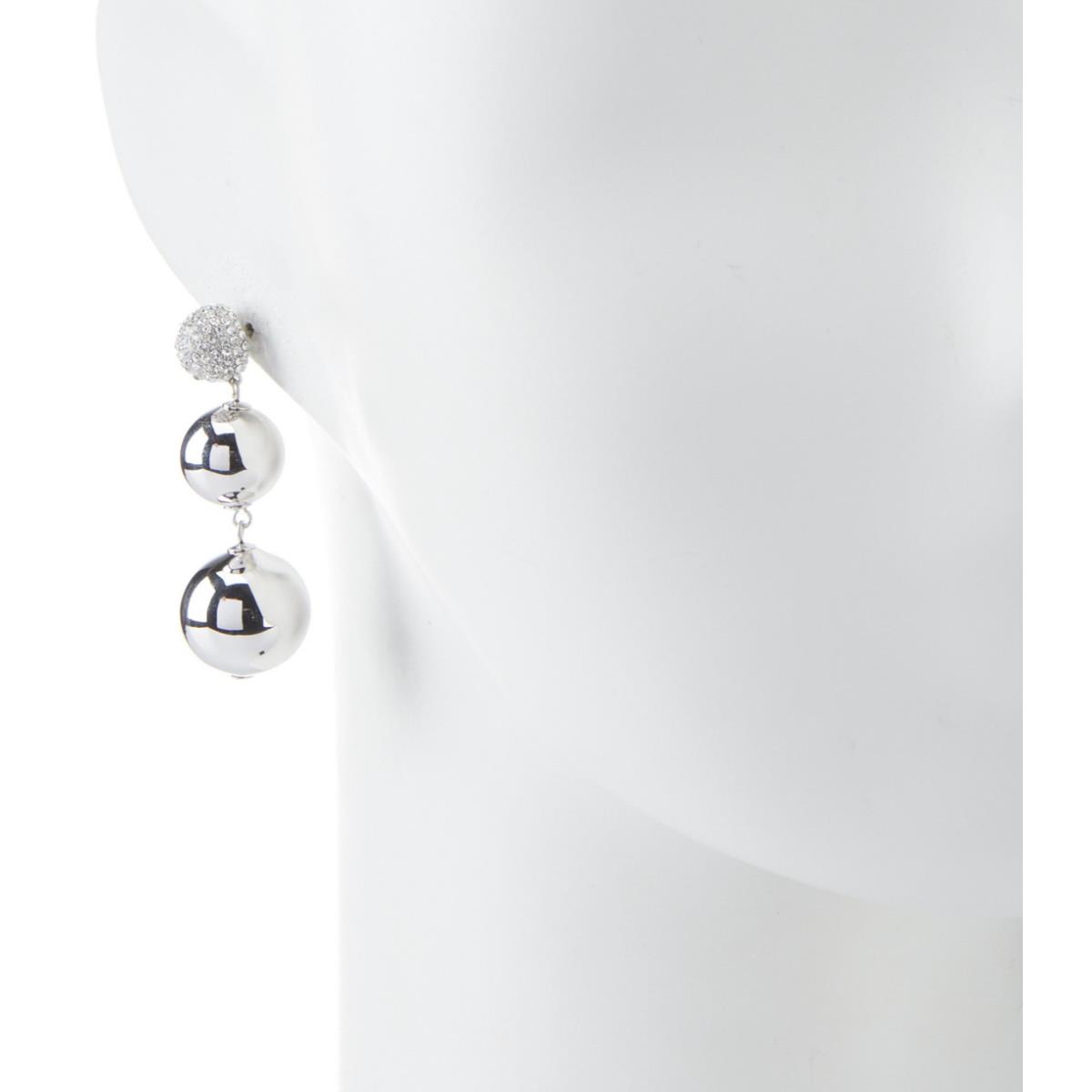 Kate Spade New York Pave Bauble Statement Earrings- Silver