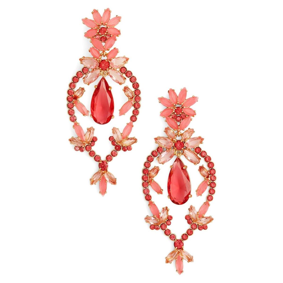 Kate Spade Floral Statement Drop Earrings in Pink Multi WBRUF640