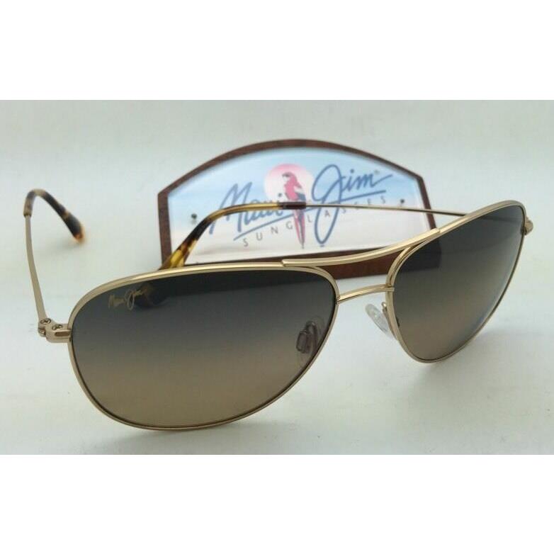 Polarized Maui Jim Sunglasses Cliff House MJ 247-16 Gold Frame W/hcl Bronze Lens