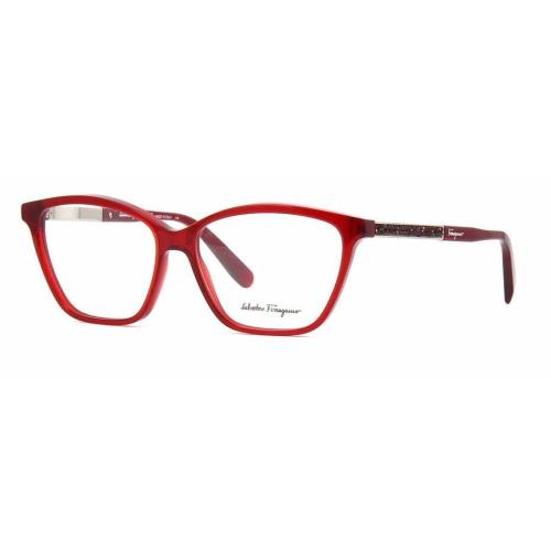 Salvatore Ferragamo Eyeglasses SF2804R 634 Crystal Red Frames 55MM Rx-able ST