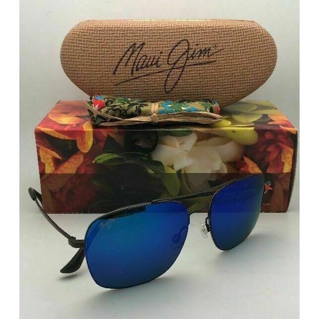 Maui Jim Polarized Sunglasses Lava Tube MJ 786-02S Gunmetal with Blue Hawaii