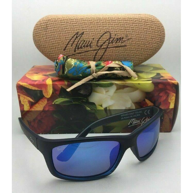 Polarized Maui Jim Sunglasses Kanaio Coast MJ 766-08C Black Blue W/blue Hawaii