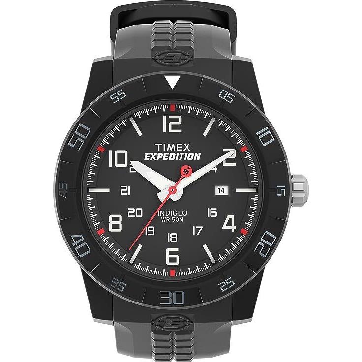 Timex T49831 Men`s Expedition Rugged Core Black Resin Strap Watch - Dial: Black, Band: Black, Bezel: Black