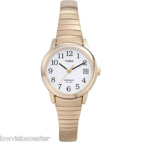 Timex Ladies Indiglo Gold Tone Watch with Date Low Vision