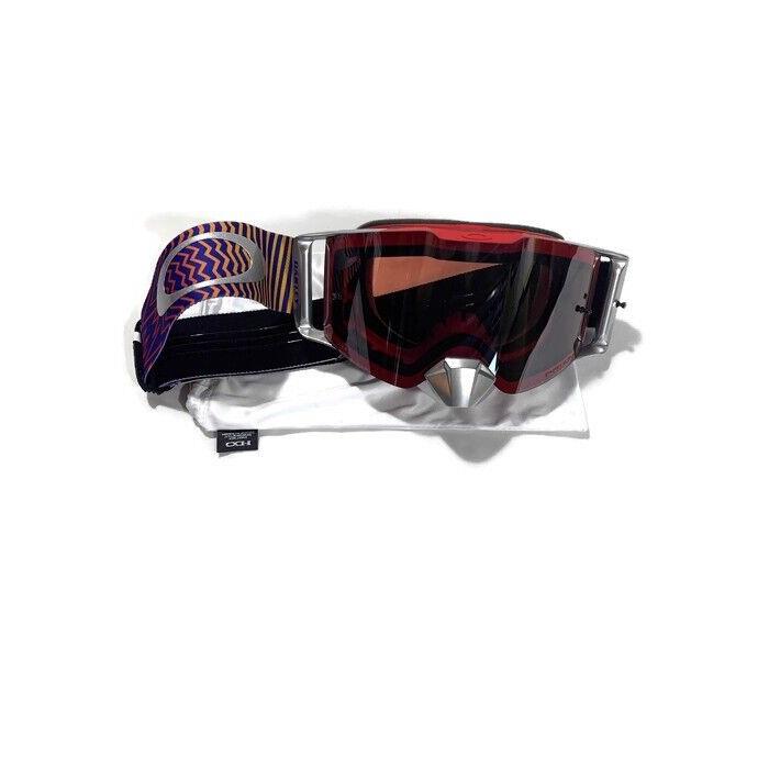 Oakley Front Line MX Goggles Shockwave Red/blue w/ Prizm Black Iridium OO7087-20