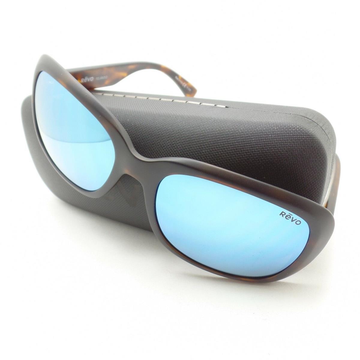 Revo Paxton Matte Tortoise Blue Water Mirror Polarized Sunglasses - Matte Tortoise Frame, Blue Water Lens