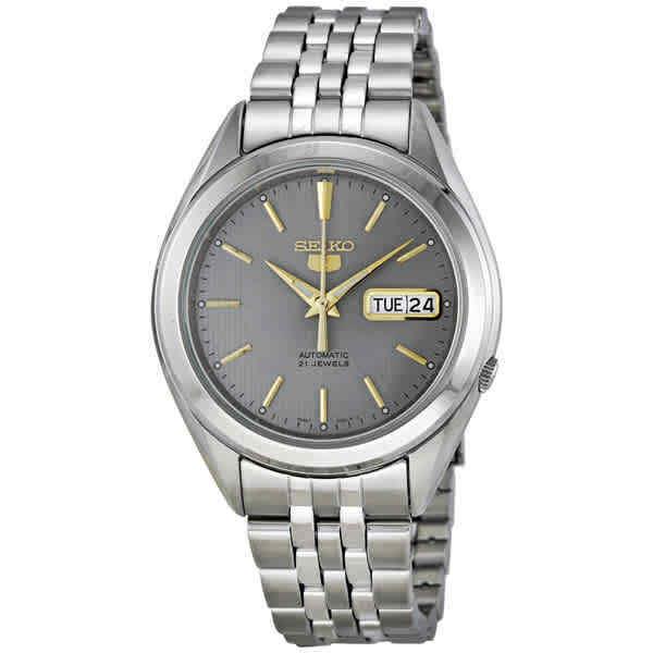 Seiko 5 Automatic Grey Dial Stainless Steel Men`s Watch SNKL19