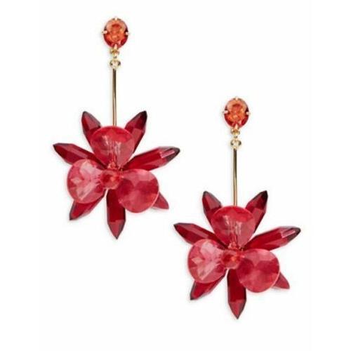 Kate Spade Blooming Brilliant Statement Long Flower Drop Earrings-pink