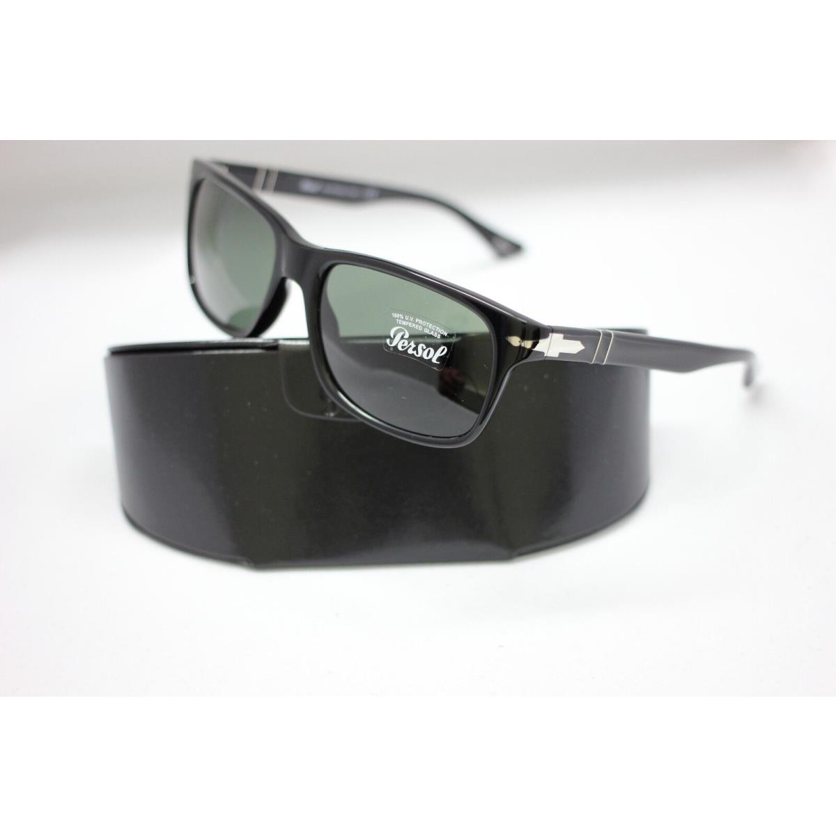 Persol 3048S Sunglasses 95/31 Black / Crysal Green 58MM PO3048S