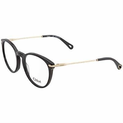 Chloé Chloe CE2717 001 Black Gold Round Eyeglasses 53mm with Case
