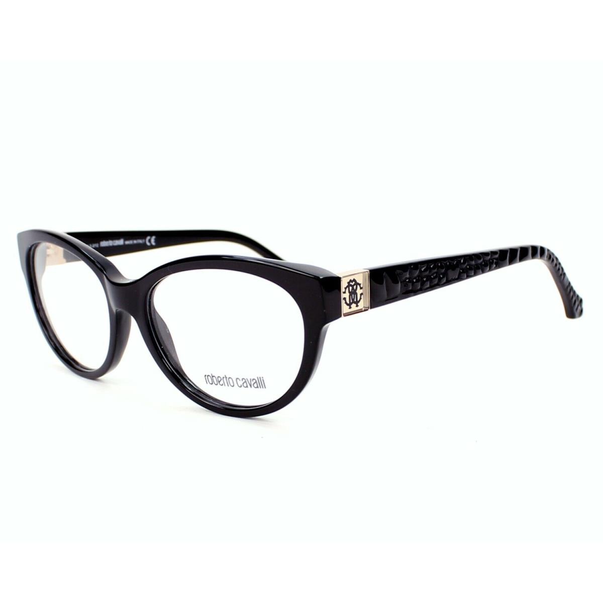 Roberto Cavalli Reethi RC 756 Black 001 Eyeglasses Frame 54-16-140 Cat Eye