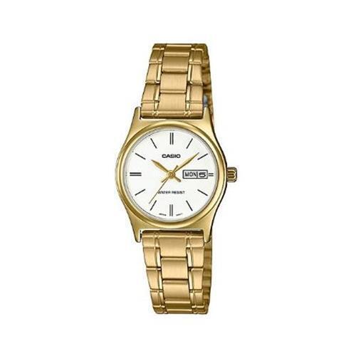 Casio Women`s Analog White Dial Stainless Steel Wrist Watch LTP-V006G-7BUDF