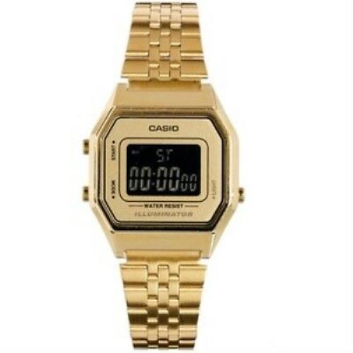 Casio Womans Classic Multi-feature Gold Tone Steel Bracelet Watch LA680WEGA-9BER