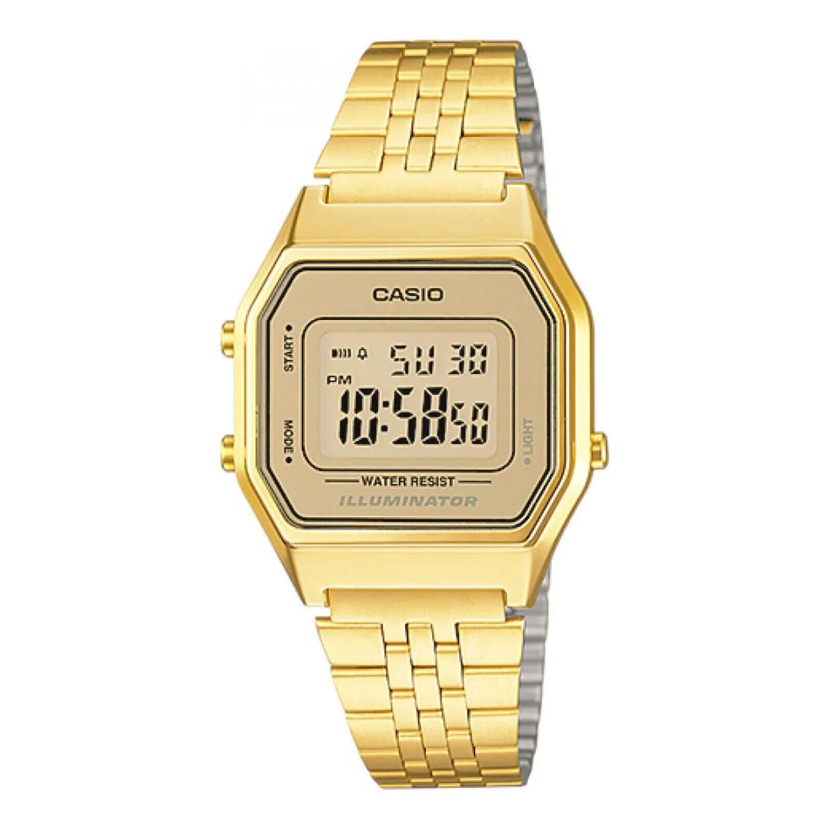 Casio LA680WGA-9D Ladies Gold Tone Digital Watch Mid-size Retro Vintage