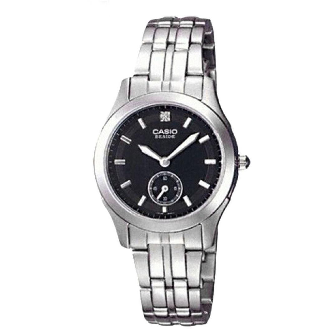 Casio Beside BEL115D-1A Ladies Black Dial Stainless Steel Dress Watch 50M WR