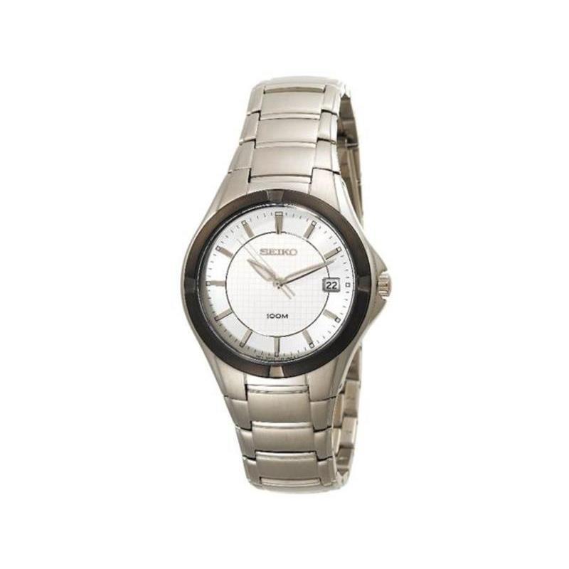 Seiko Silver Dial Date Stainless Steel Men`s Watch SGED97