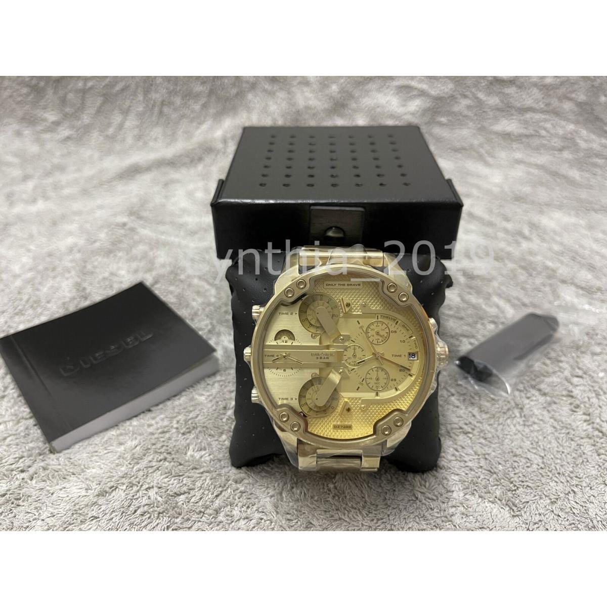 Diesel DZ7399 Men`s Mr. Daddy 2.0 Chronograph Gold Dial Bracelet Watch