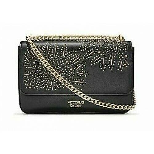 Victoria S Secret VS Laser Cut Studded Bond Street Shoulder Bag Black Medium