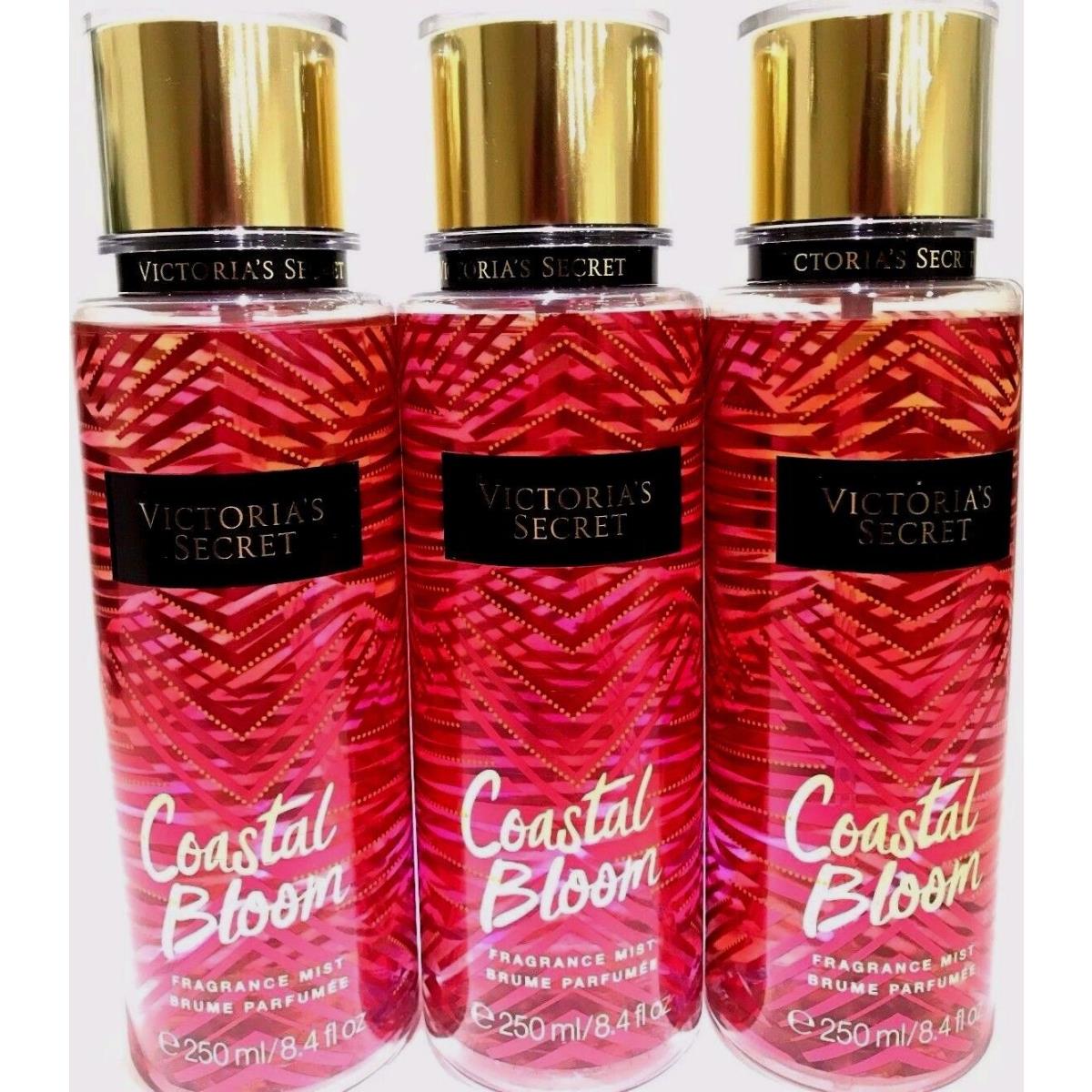 3 Victoria`s Secret Fragrance Perfume Mist For Women Coastal Bloom 8.4 oz Spray