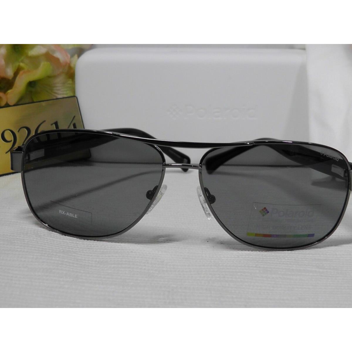 Polaroid sunglasses Aviator - Black/Ruthenium Frame, Gray Lens 3