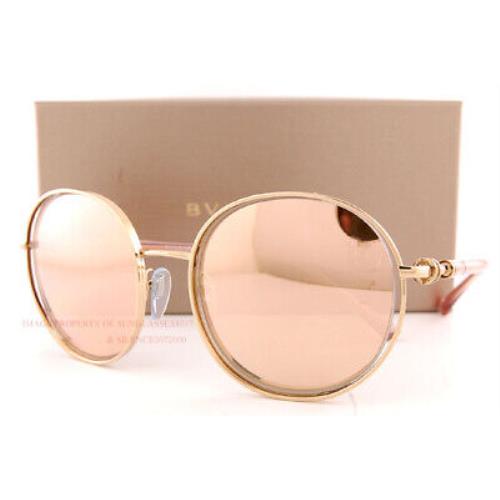 Bvlgari Sunglasses BV 6135 20144Z Rose Gold/rose Gold Mirror For Women