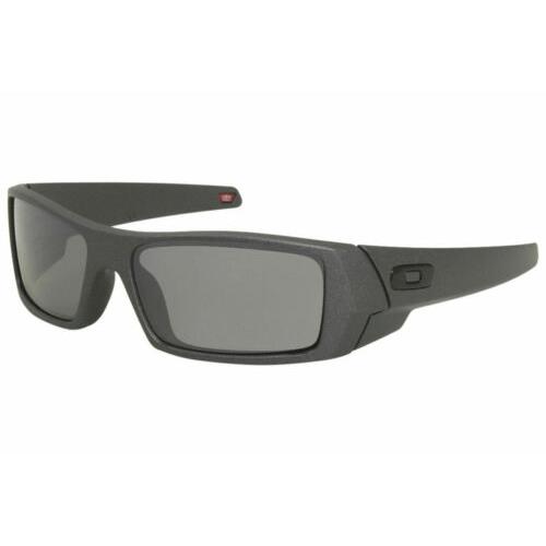 Oakley Gascan Steel Polarized 60 mm Men`s Sunglasses OO9014 35 60 - Frame: Silver, Lens: Black