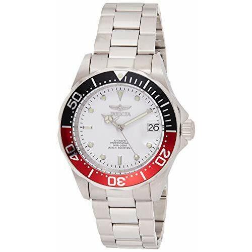 Invicta Men`s 9404 Pro Diver Collection Automatic Silver-tone Watch - Stainless Steel, Dial: White, Band: Silver