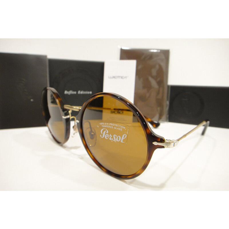 Persol 3091-SM Sunglasses Reflex 3091SM Havana 24/33 Brown Gold