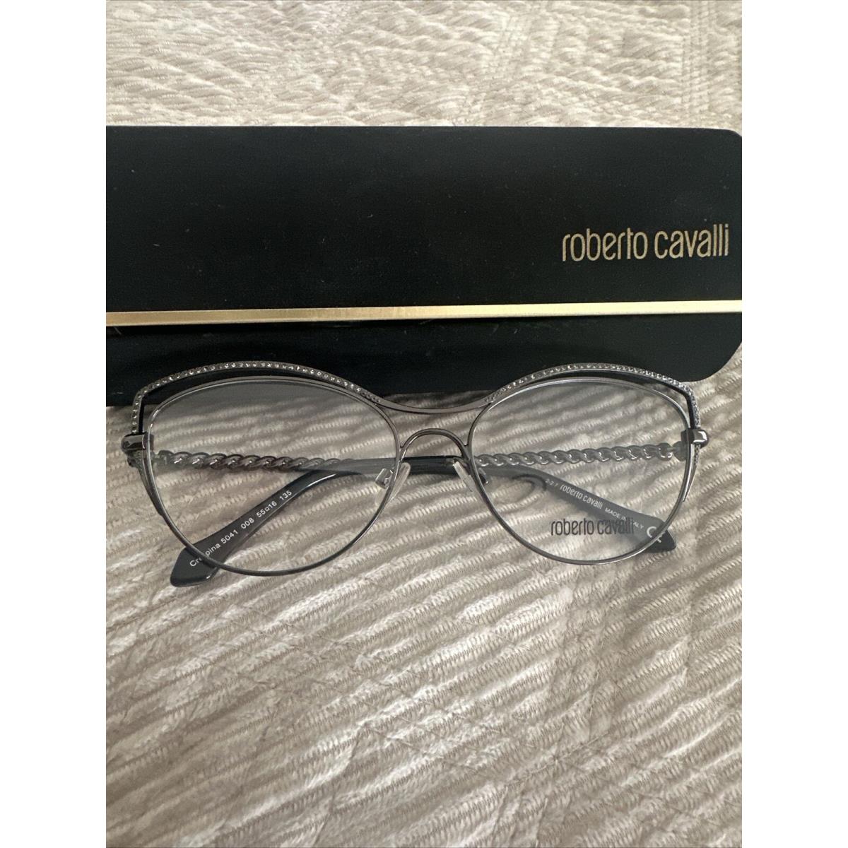 Roberto Cavalli Mugello RC5076 016 Shiny Palladium Silver Eyeglasses 54-18-135