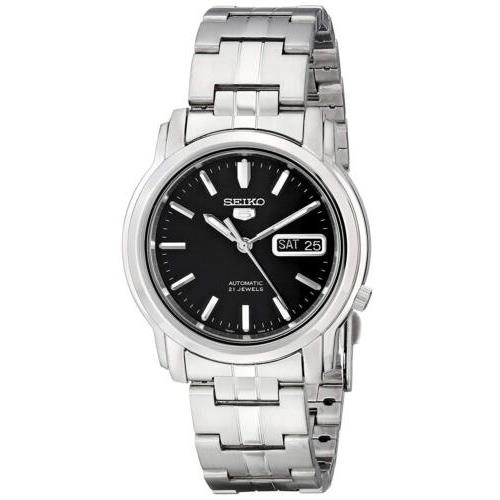 Seiko Men`s SNKK71 Seiko 5 Automatic Stainless Steel Watch with Black Dial