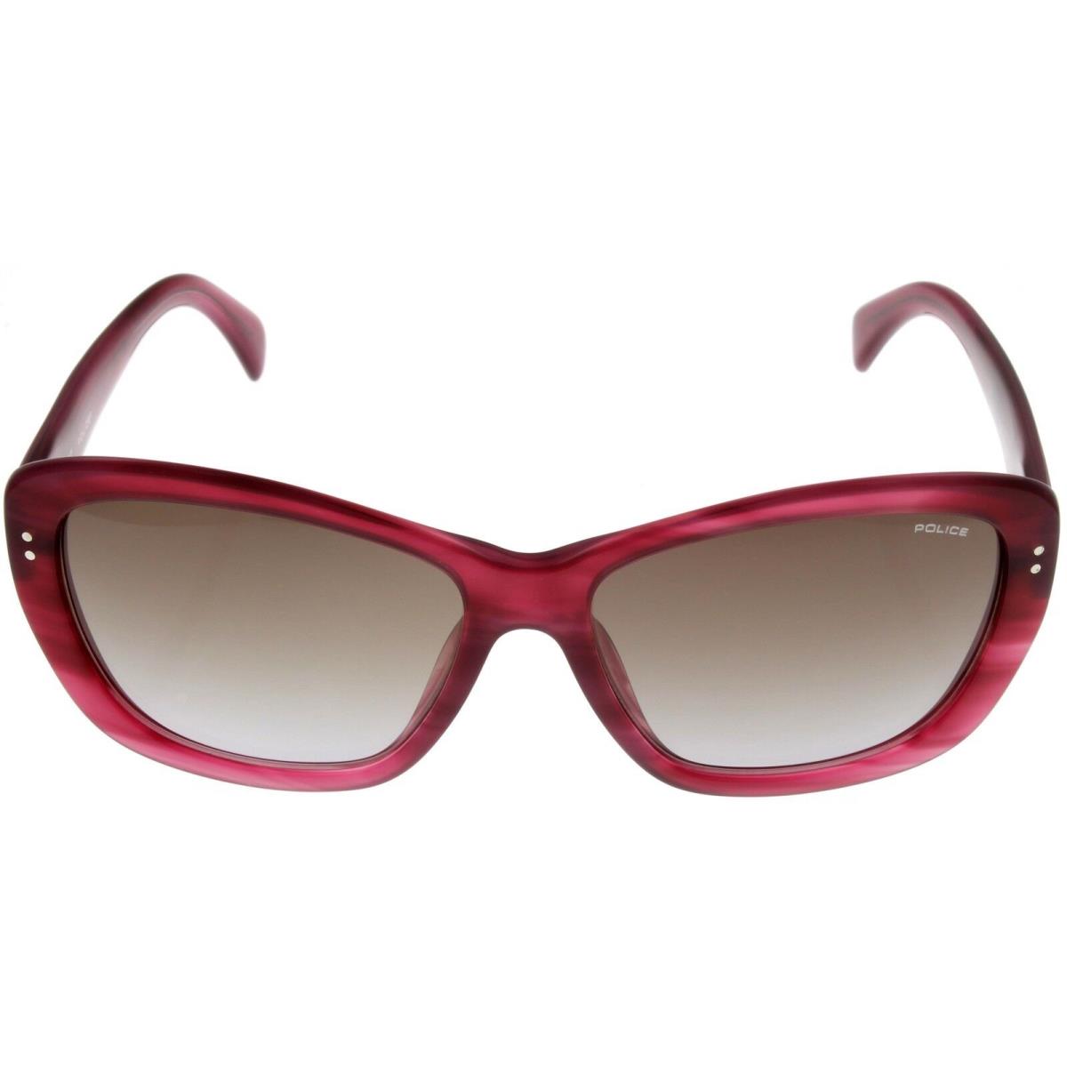 Police Sunglasses Women Red Striped Cyclamen Butterfly S1676 0P99