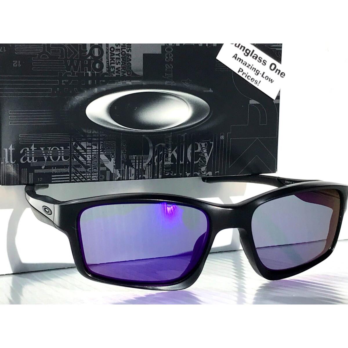 Oakley Chainlink Matte Black Polarized Galaxy Violet Lens Sunglass 9247-15