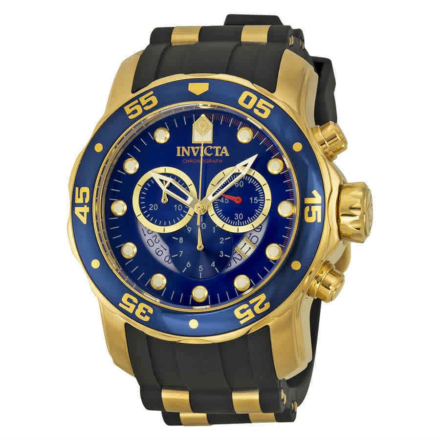 Invicta Pro Diver Chronograph Blue Dial Black Rubber Men`s Watch 6983