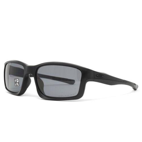OO9247-15 Mens Oakley Chainlink Sunglasses - Matte Black Grey Polarized Lens - Frame: Black, Lens: Gray