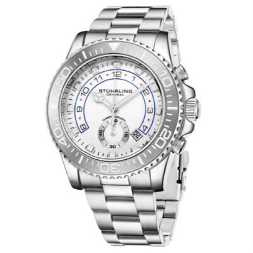 Stuhrling 3966 1 Aquadiver Quartz Chronograph Date Mens Watch