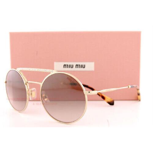 Miu Miu Sunglasses MU 52VS Zvn QZ9 Gold/brown Gradient For Women - Frame: Gold, Lens: Brown