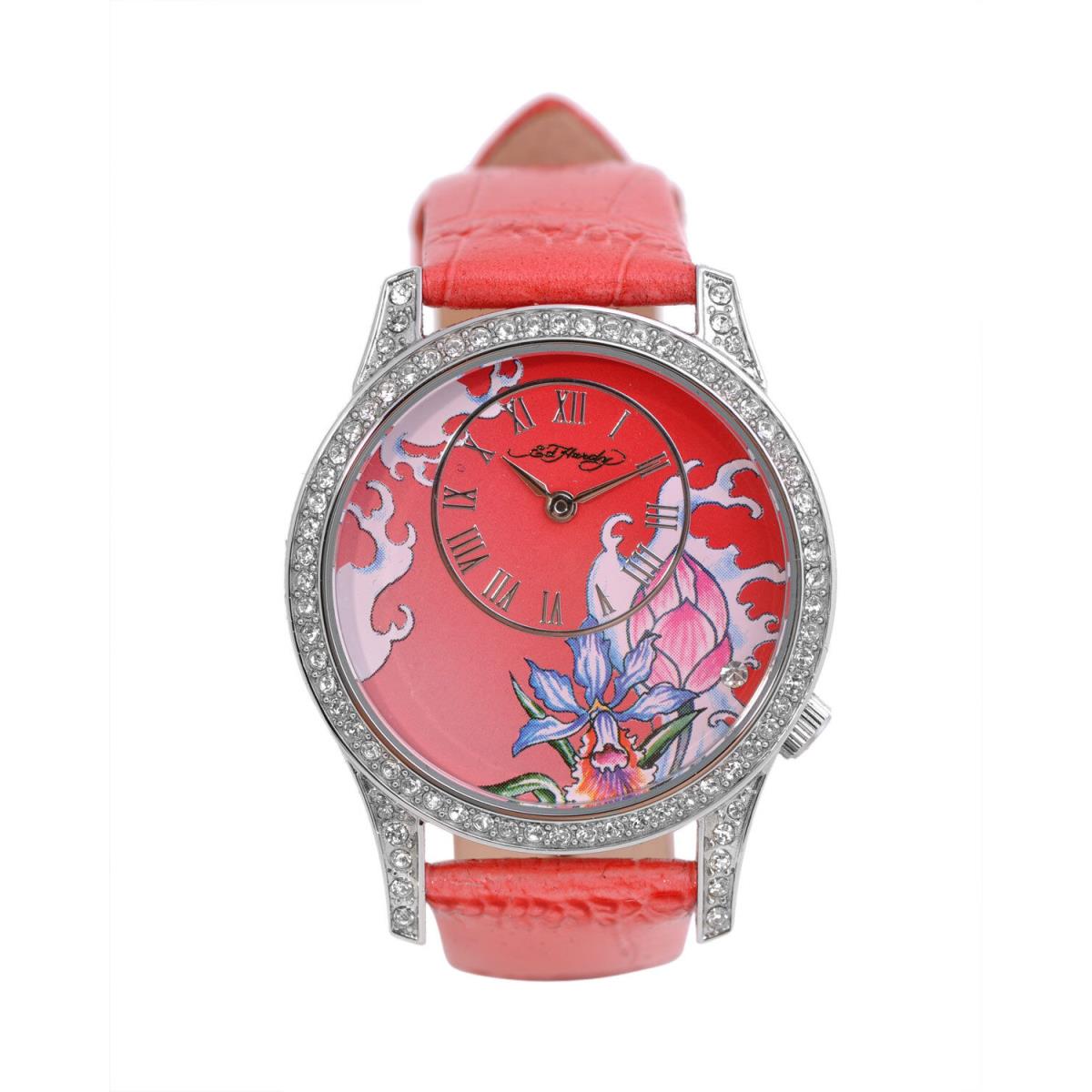 ED Hardy BY Christian Audigier Elizabeth El-pk Ladies Crystal Leather Watch