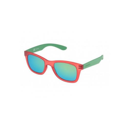 Police Unisex Sunglasses S1944 Z75V Red/green W/green Mirror Polarized 50mm