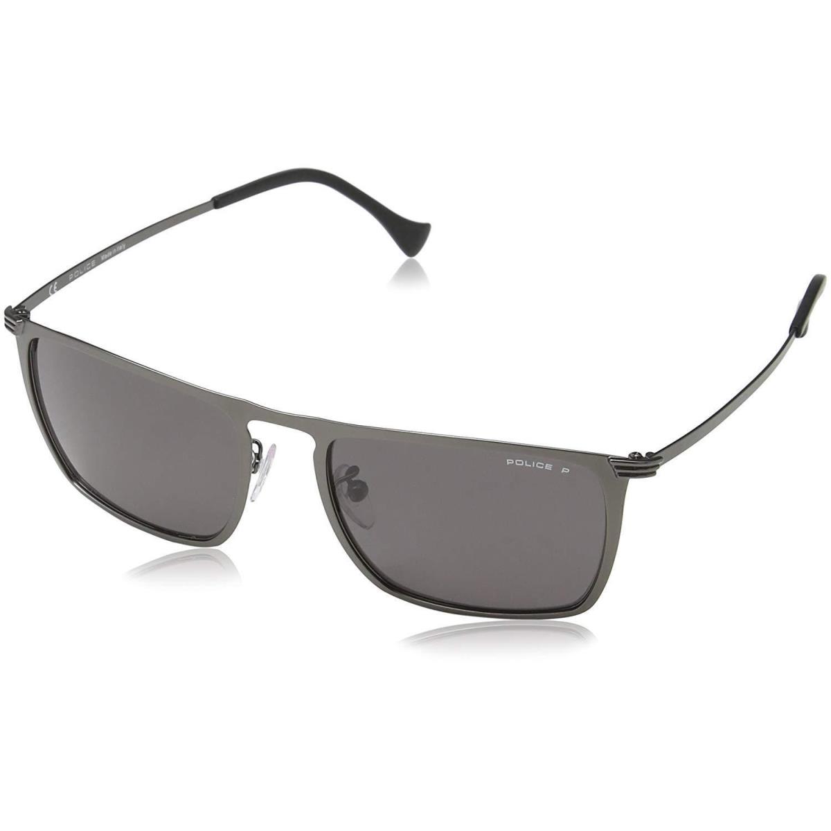 Police Unisex Sunglasses SPL155 H68P Satin Gunmetal W/grey Polarized 54mm
