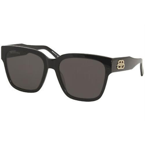 Balenciaga Everyday BB0056S 001 Sunglasses Women`s Black/grey Lenses Square - Frame: Black, Lens: Gray