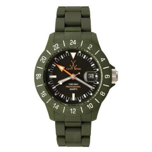 Toy Watch Unisex Men`s Women`s Hunter Green Jet Lag Plasteramic 40mm Watch - Green, Face: Black, Dial: Black